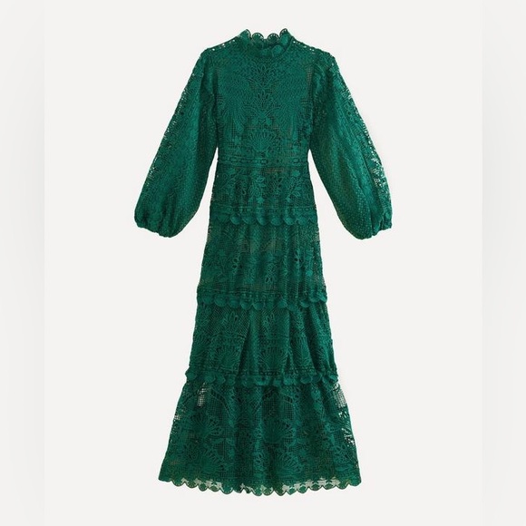 FARM Rio Dresses & Skirts - Emerald Green Lace Midi Dress - Women
